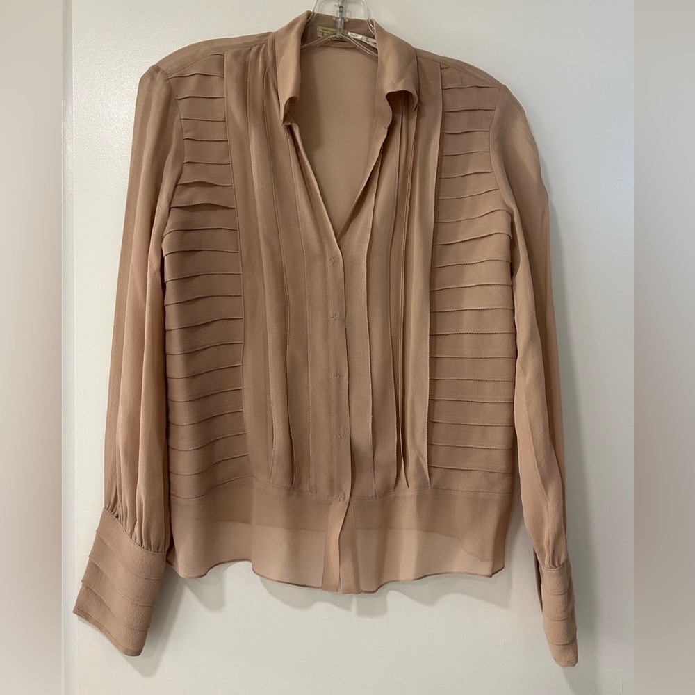 Max Studio Special Edition Sheer Silk Blouse